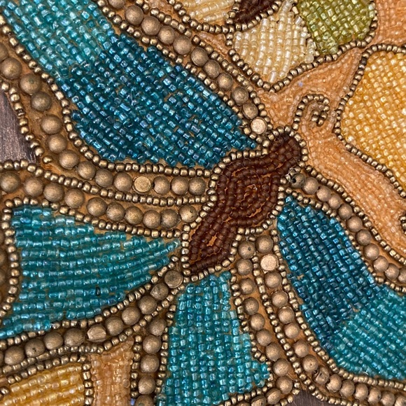 Pier 1 Beaded Fall Butterfly Table Runner 34.5" x 12.5" - Picture 2 of 2